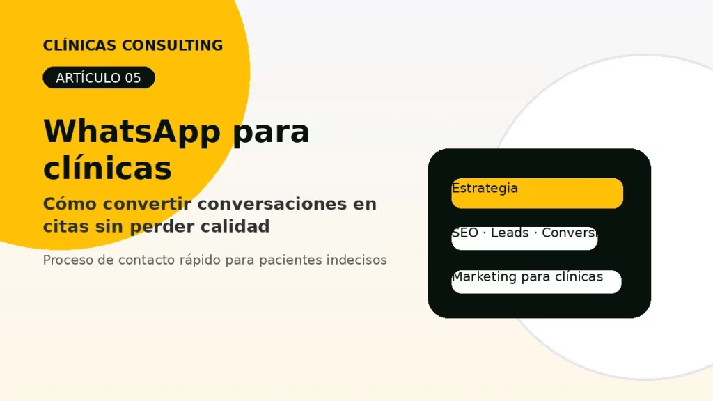 WhatsApp para clínicas: cómo convertir conversaciones en citas sin perder calidad - marketing para clínicas